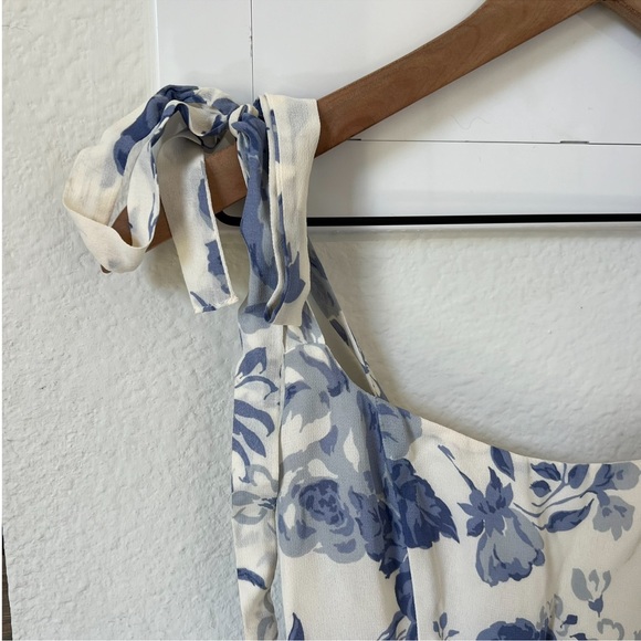 Reformation Annabell Bow-Detailed Floral Print Georgette Mini Dress in Lucerne - Picture 6 of 10